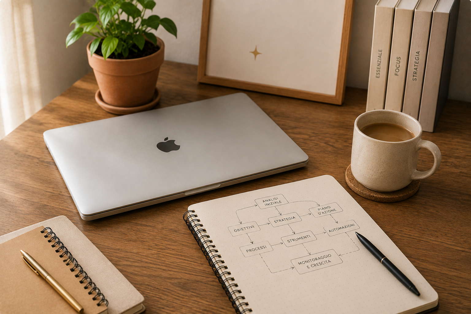 Laptop e scrivania per il servizio Costruito per te